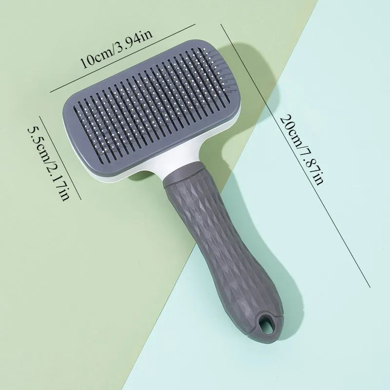 One-Button Pet Deshedding Brush - Detangles & Removes Loose Hair for Dogs & Cats, Easy Clean, Ergonomic Grip