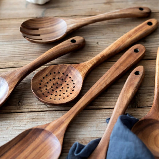 5 Pc Wood Kitchen Set W/Storage bucket