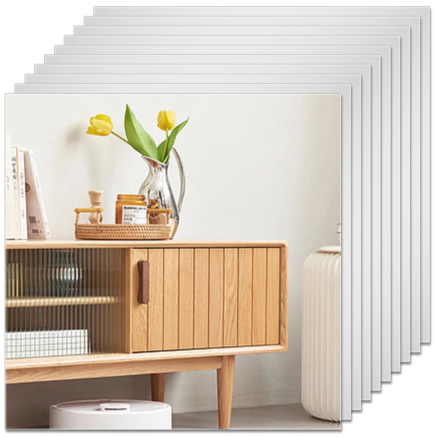 20 PCs 20 cm x20 cm Mirror Wall Stickers Acrylic