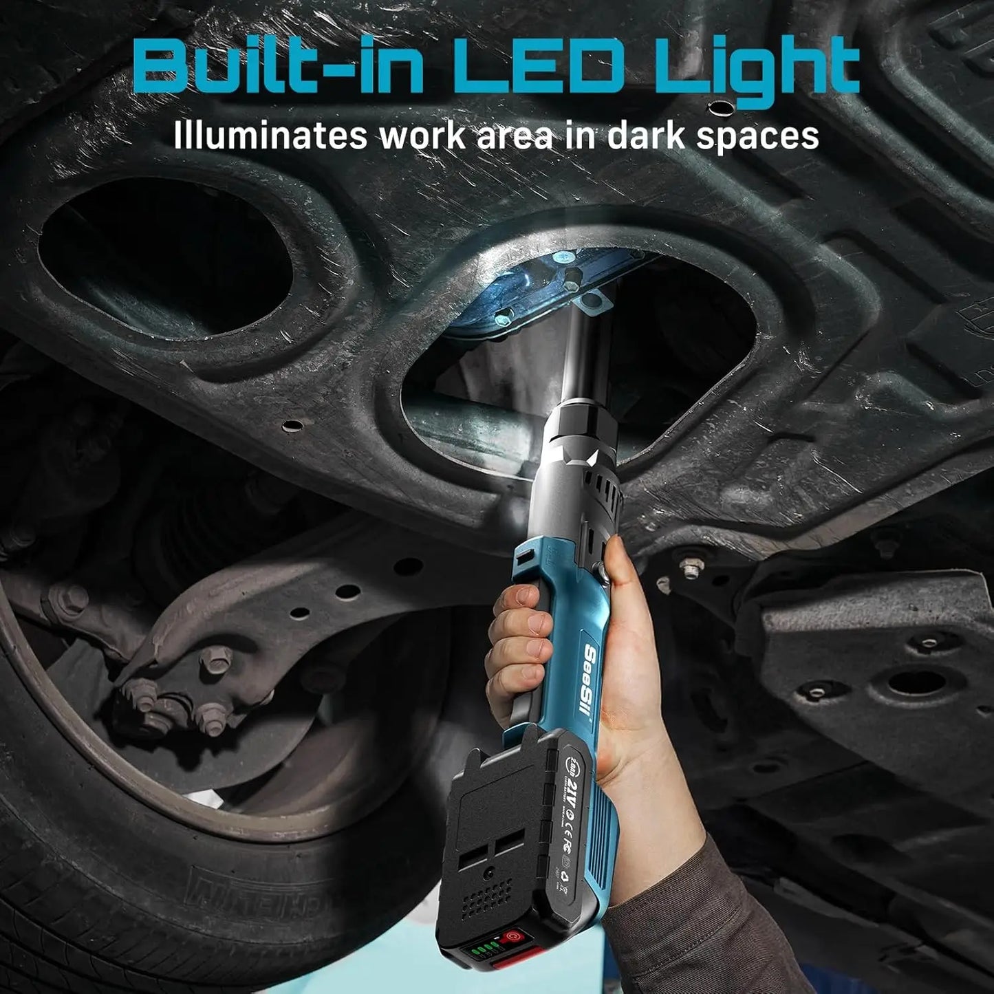 Seesii 3/8" 21V Cordless Electric Wrench