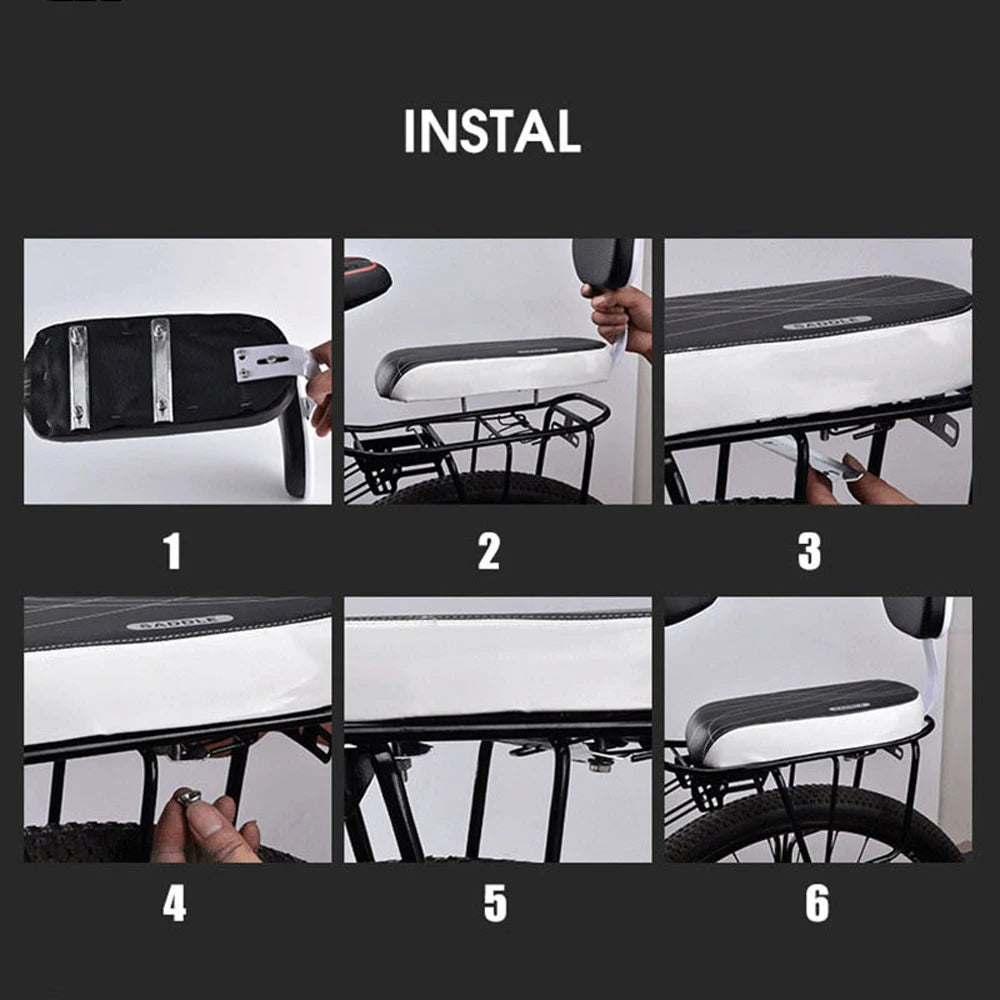 Bicycle Back Seat Bicycle Child Seat Cover Bike Rack Rest Cushion With Back Saddle Cycle Accessories Parts Bicicleta PU Leather