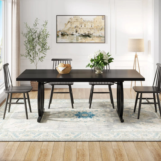 Tribesigns Dining Table for 4-6 People, HD Metal Legs