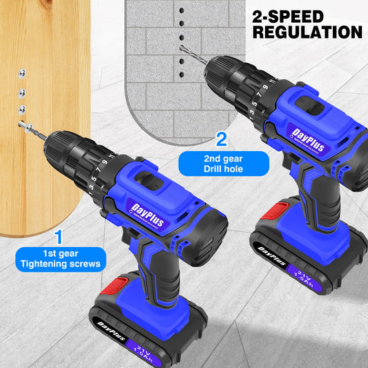 21V Cordless Power Drill or Driver, W/ Battery and access