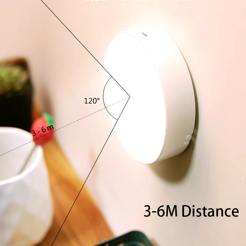 LED Smart Human Body Sensor Night Lamp Emergency Automatic Lighting USB Charging Wireless Magentic Suction Use Night Light