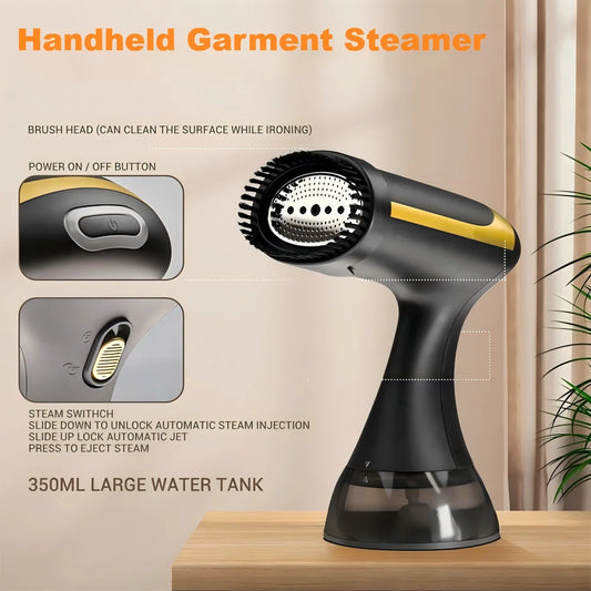 Portable Travel Garment Steamer Electric Handheld Fabric Steam Iron Fast-Preheating Clothes Wrinkle Removal Home Ironing Machine