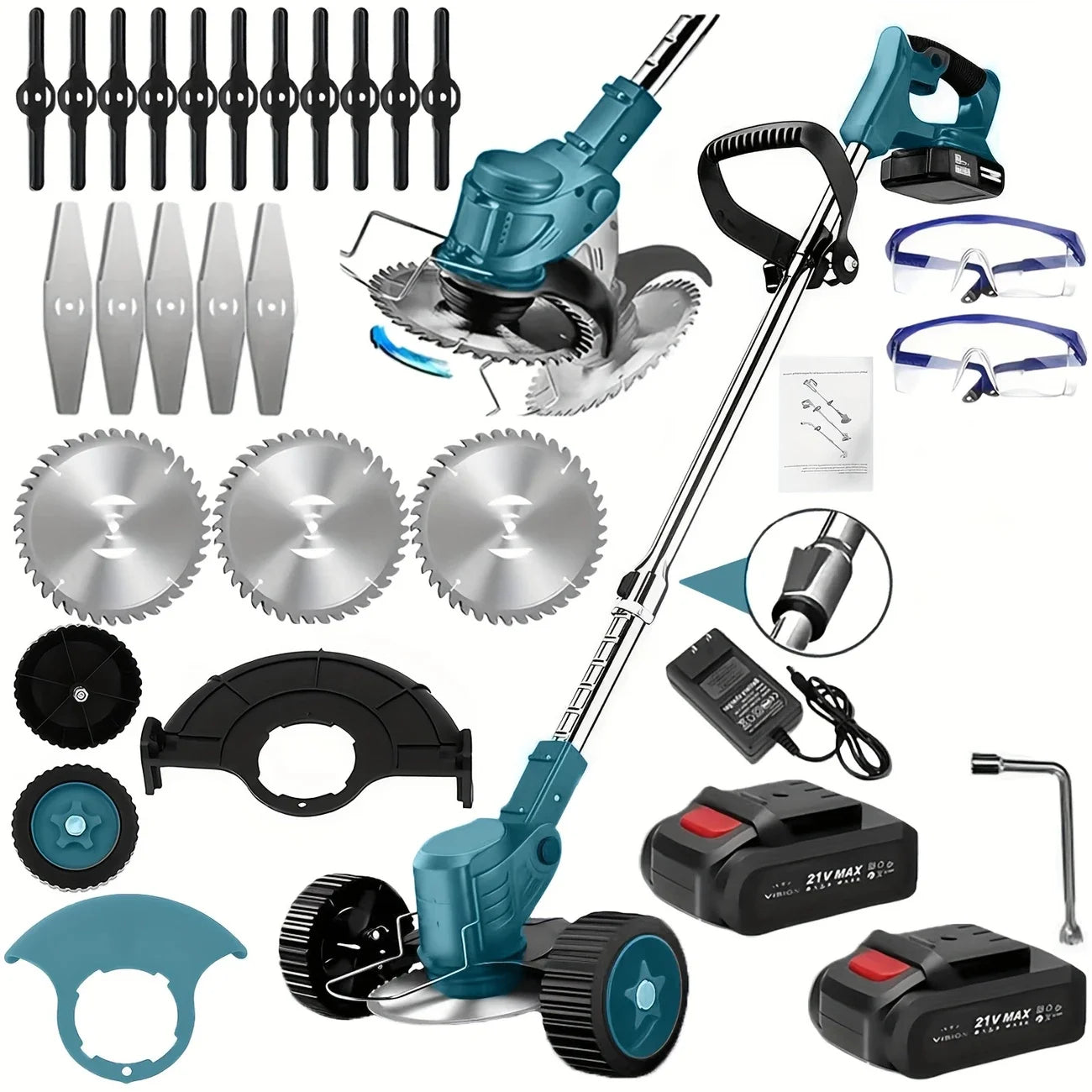 Lawn Edger, Weed Wacker, Cordless W/Batteries and Accessories