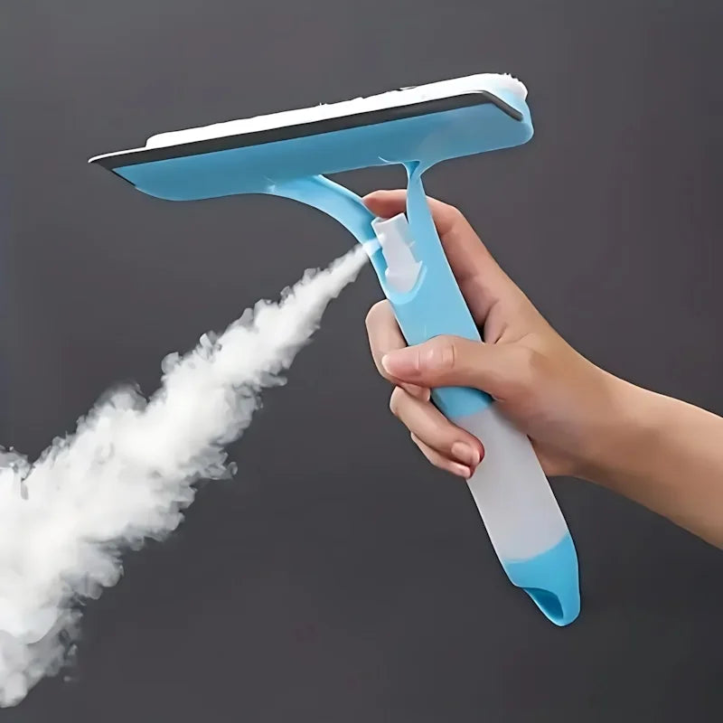 3-in-1 Window Cleaning Tool - Handheld Sprayer, Squeegee & Scrubber