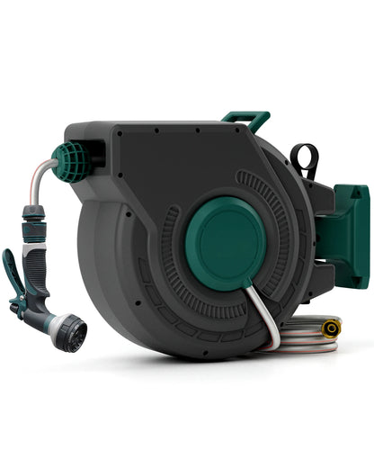 Retractable garden hose reel With 100' 1/2 hose