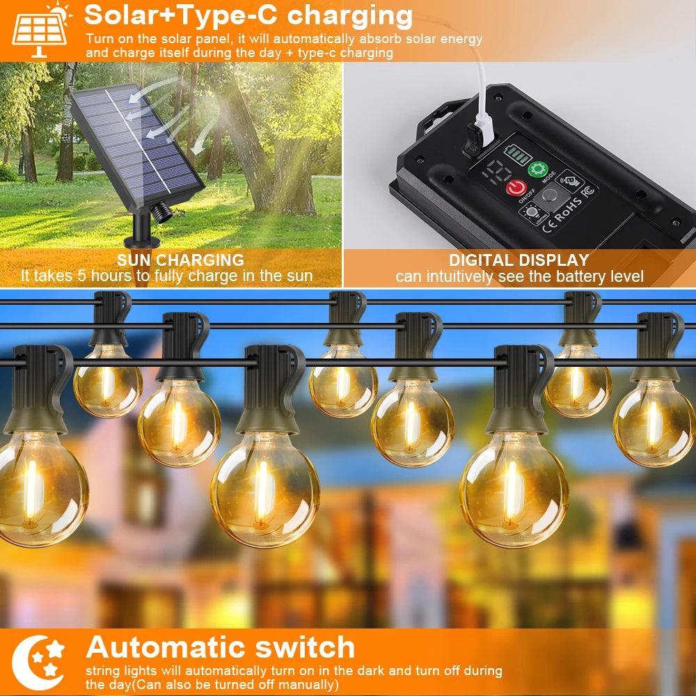 G40 Outdoor Solar String Light Garland