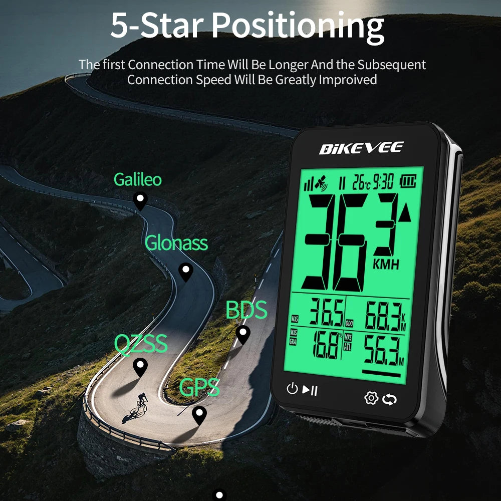 LCD Digital Display Wireless GPS Bike Computer