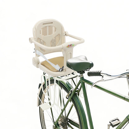 Adjustable Backrest Bicycle Child Seat Sturdy Structure Kids Bike Seat with Safety Belt & Manual for Family Cycling & Outdoor Adventures