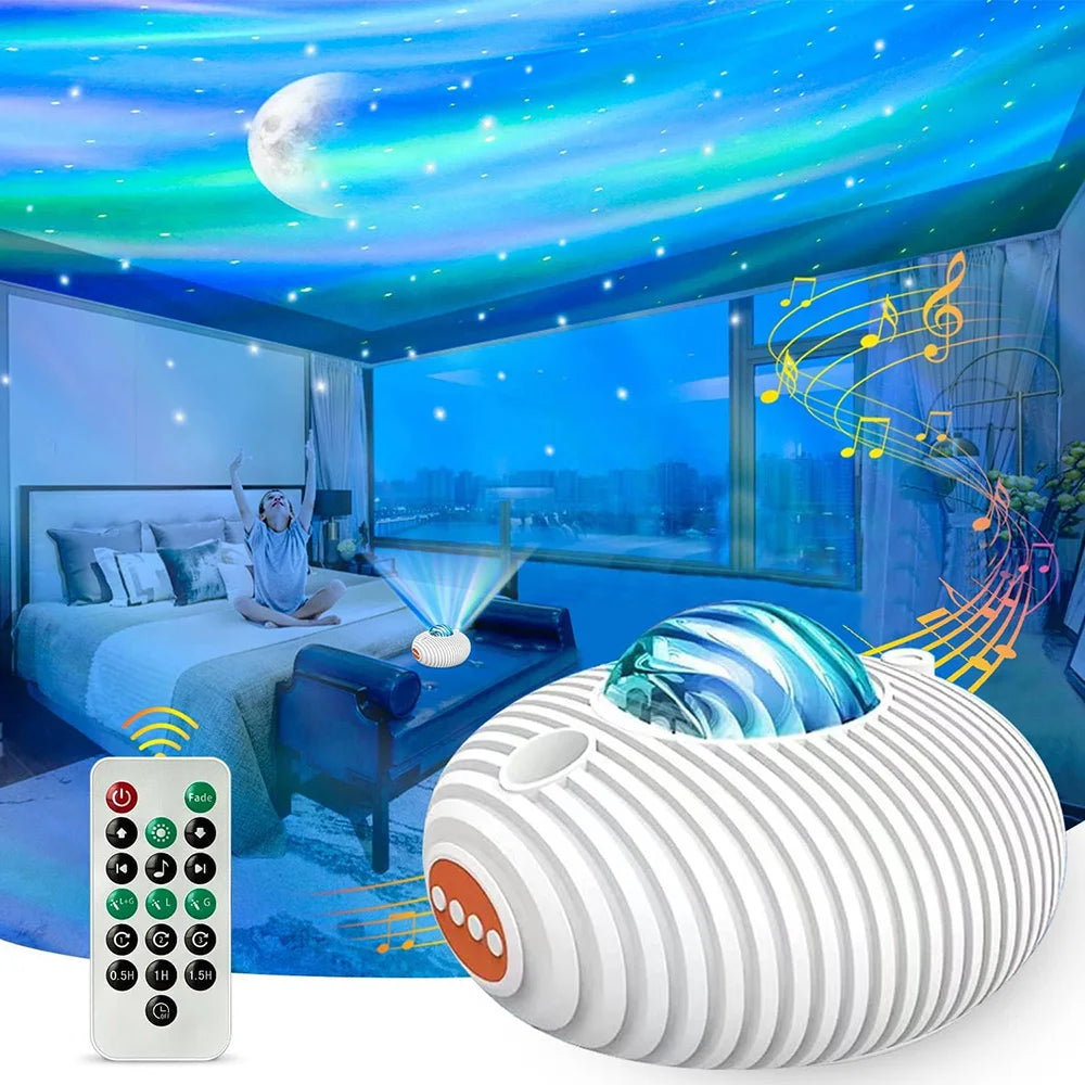 LED Galaxy Projector Night Light with Bluetooth 5.0 Speaker Timer and Remote Control 14 Colors Built-in 5 Music Star Projector