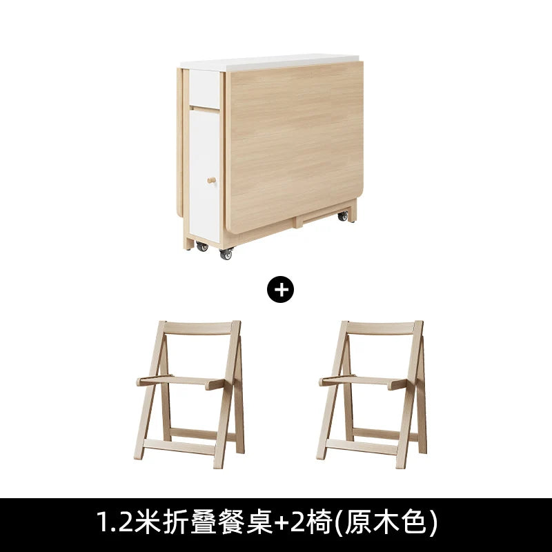 Luxury Folding Dining Table Set W/2-4-6 Folding Chairs