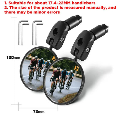 Universal Bicycle Mirror Rearview Adjustable Rotate Wide-Angle
