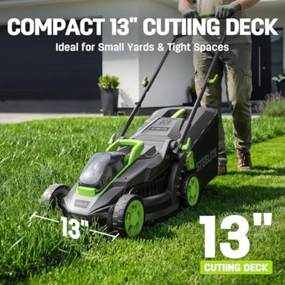 20V Cordless Electric Lawn Mower and String Trimmer Combo