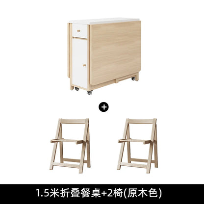 Luxury Folding Dining Table Set W/2-4-6 Folding Chairs