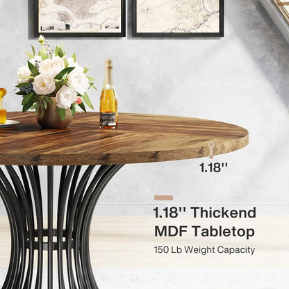 Tribesigns 47" Round Dining Table, Seats 4-6