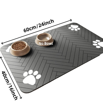 Pet Feeding Mat-Absorbent Pet Placemat for Food and Water