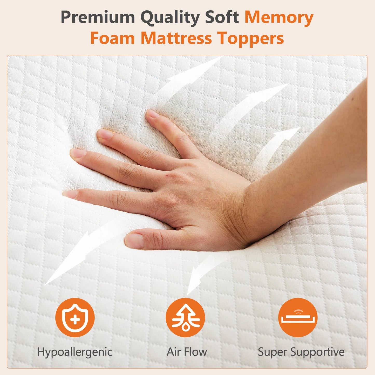 3 Inch Mattress Topper with Fabric Cover