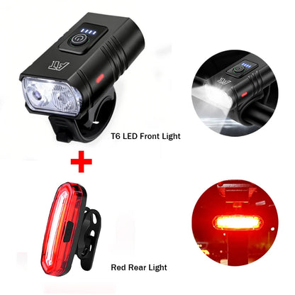 LED Bicycle Front Light Type-C Rechargeable Bicycle Headlight