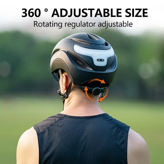 Adult Bike Helmets with Rechargeable LED Rear Light, Visor, Magnetic Goggles