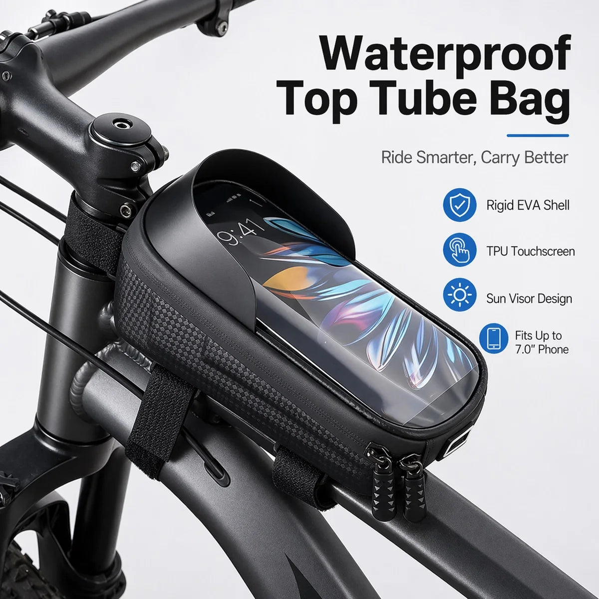 Touchscreen Bike Top Tube Bag