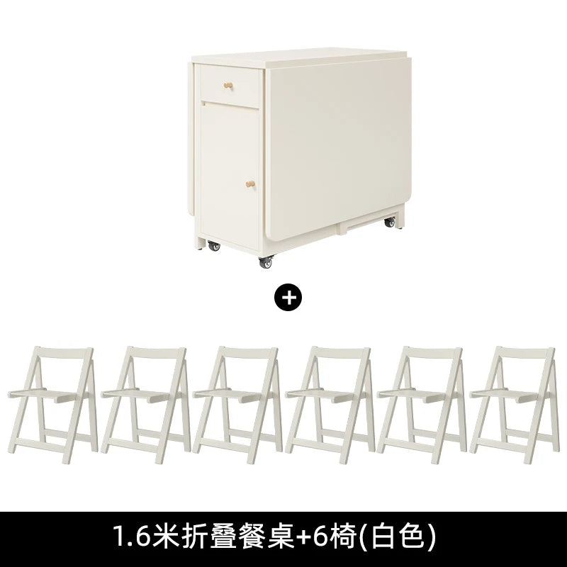 Luxury Folding Dining Table Set W/2-4-6 Folding Chairs
