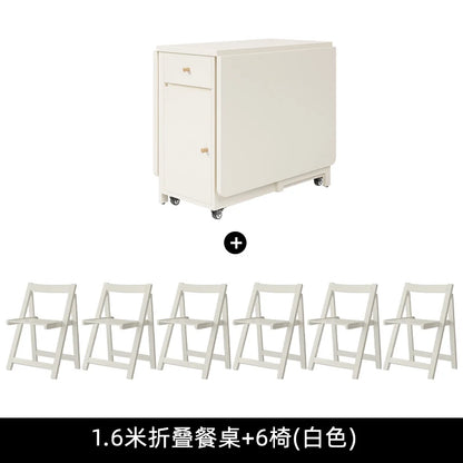 Luxury Folding Dining Table Set W/2-4-6 Folding Chairs