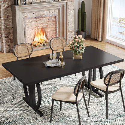 Tribesigns Dining Table for 4-6 People, HD Metal Legs