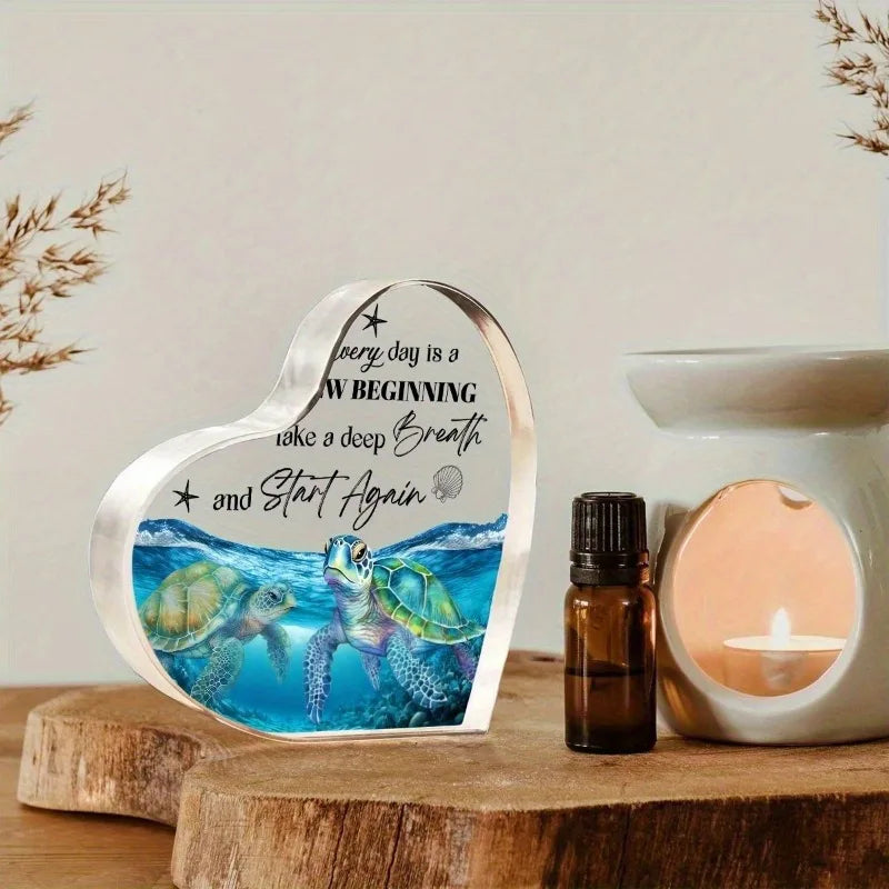 Blue Sea Turtle Acrylic Decor