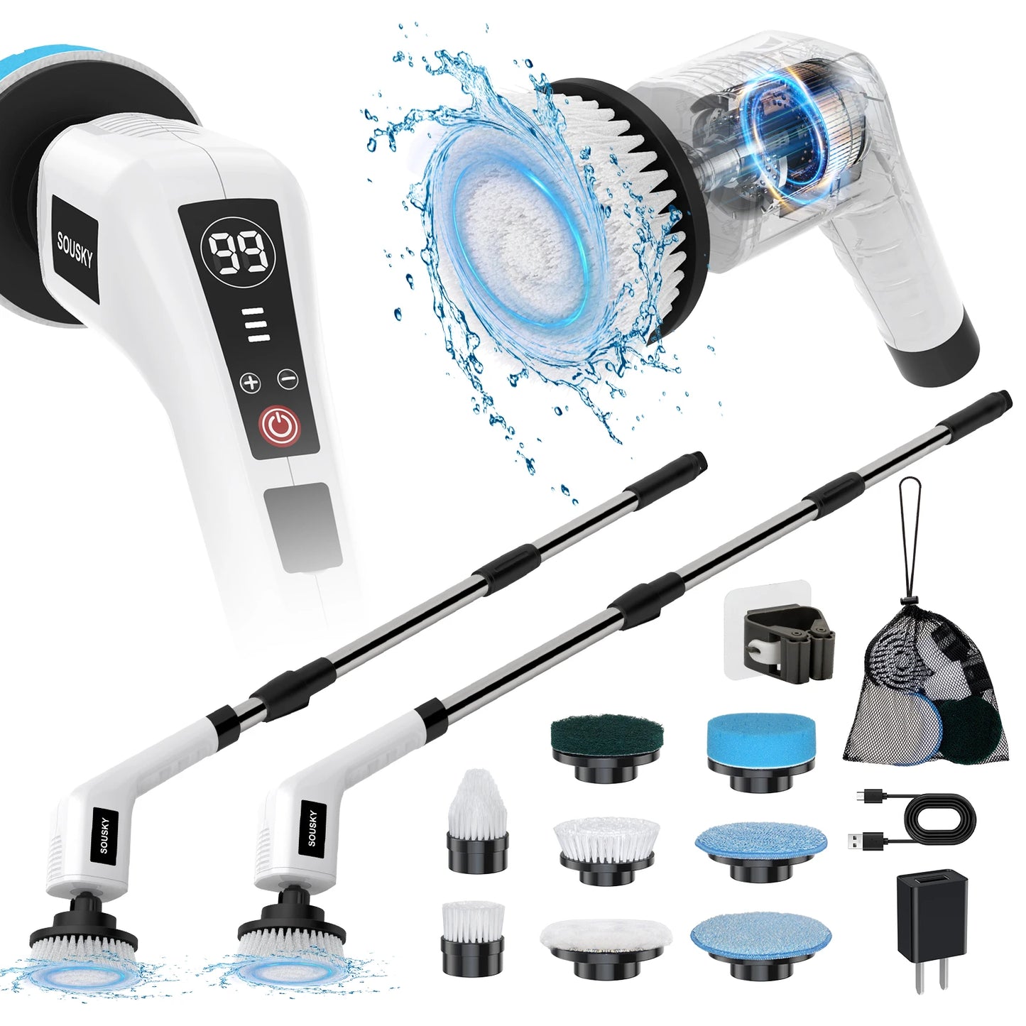 Cordless Cleaning Brush 8 in 1 Multifunctional