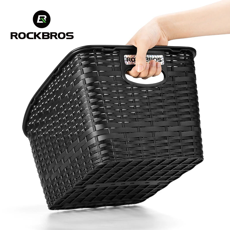 ROCKBROS Rear Bike Basket Large Capacity With Telescopic Cover
