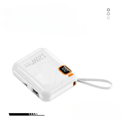 120W Power Bank 50000mah Portable High Capacity Cable Two-way Fast Charging Mini 2in1 Wire Powerbank For Iphone Samsung Xiaomi