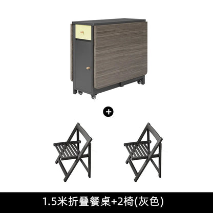 Luxury Folding Dining Table Set W/2-4-6 Folding Chairs