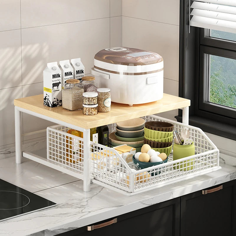 Kitchen Countertop Organizer – Multi-Use Shelf for Microwave