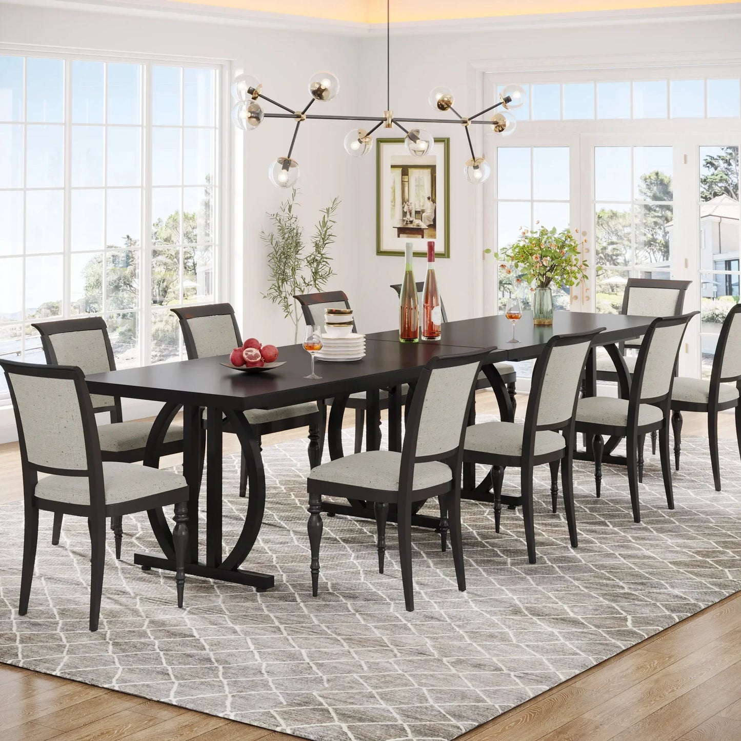 Tribesigns Dining Table for 4-6 People, HD Metal Legs