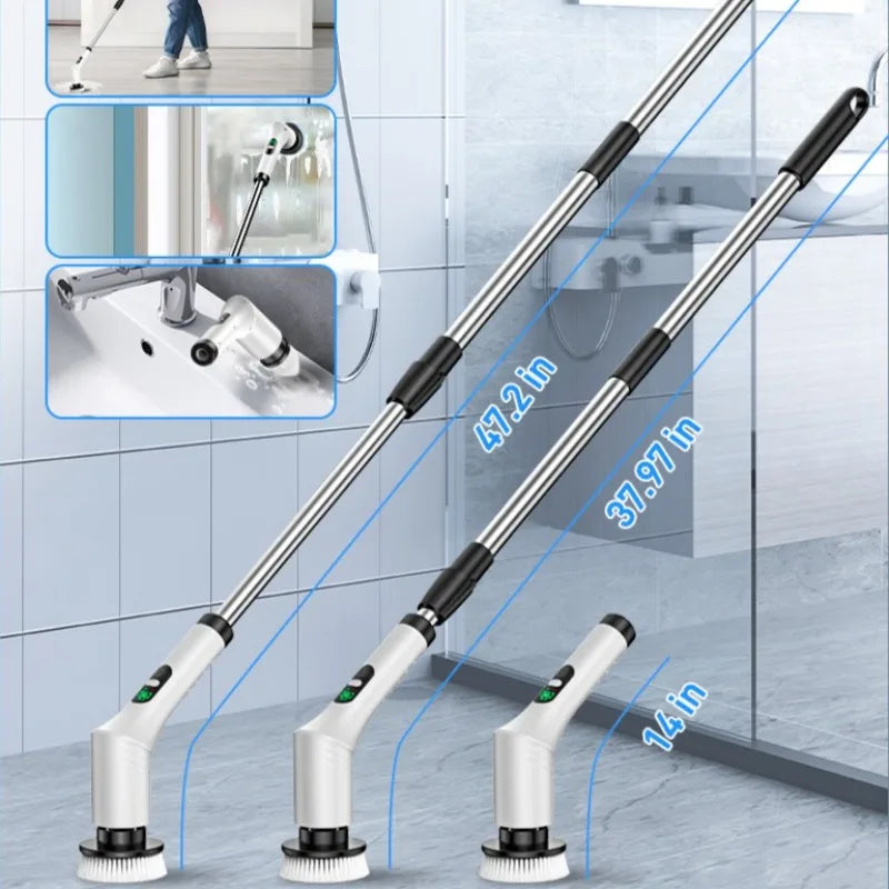 Electric Spin Scrubber 9 in 1 Cordless Cleaning Brush