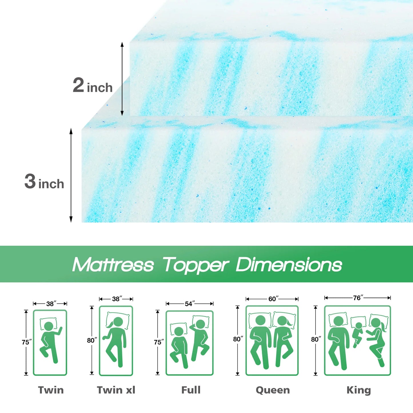 2-3" Memory Foam Mattress Topper