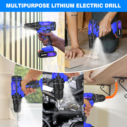 21V Cordless Power Drill or Driver, W/ Battery and access