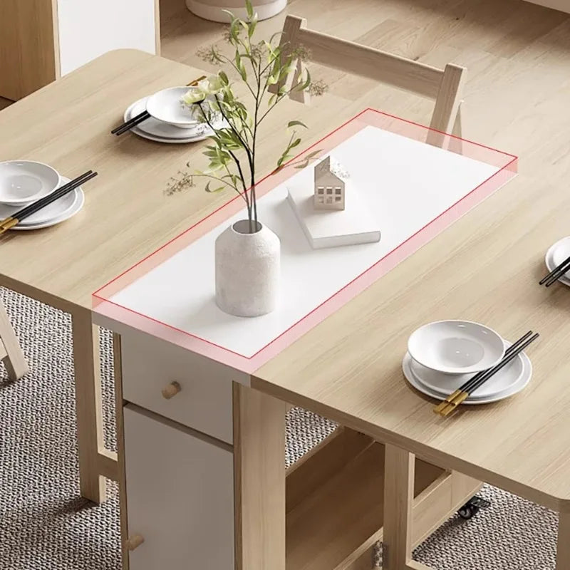 Luxury Folding Dining Table Set W/2-4-6 Folding Chairs