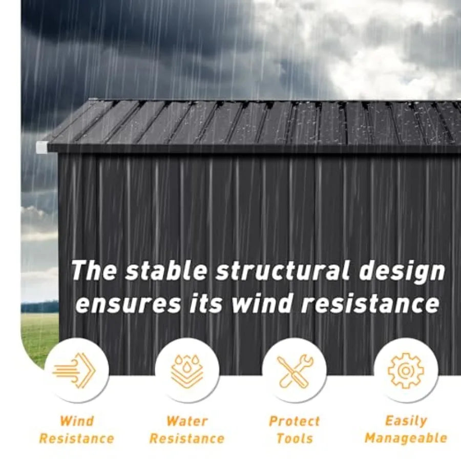Storage Shed Metal W/Triple Doors