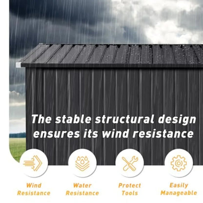 Storage Shed Metal W/Triple Doors