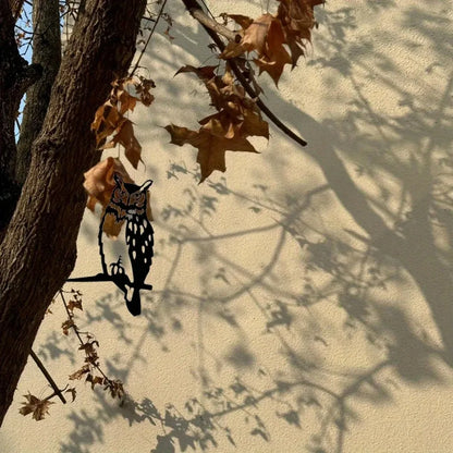 Metal Owl Tree Decor