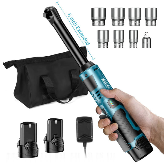 6" Extended Ratchet Wrench 3/8 drive W/acces