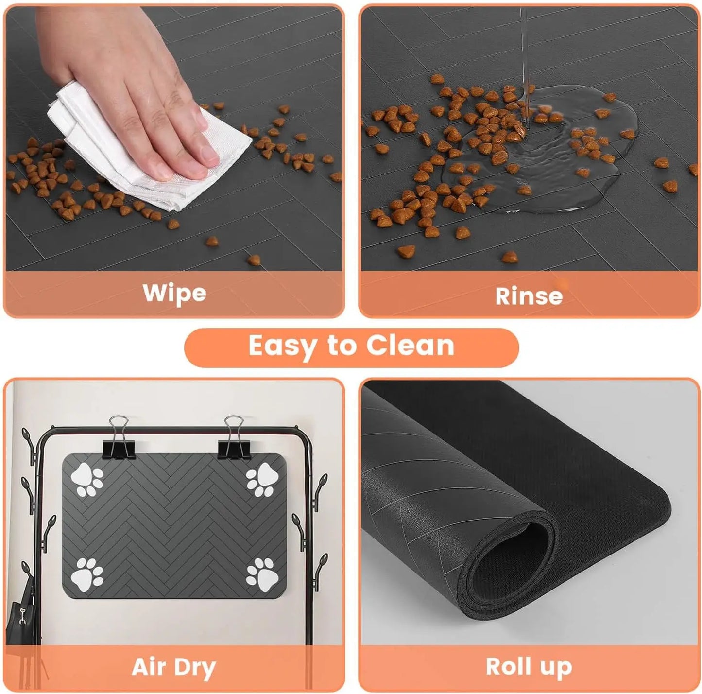 Pet Feeding Mat-Absorbent Pet Placemat for Food and Water