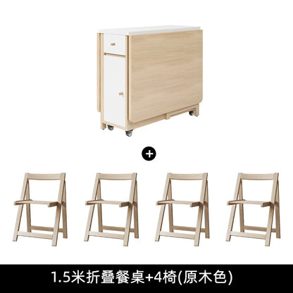 Luxury Folding Dining Table Set W/2-4-6 Folding Chairs