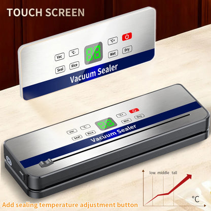 Wireless Portable Vacuum Sealing Machine for Food With Sealing Countdown Display Multi-Pack Vacuum Touch Waterproof Buttons 829