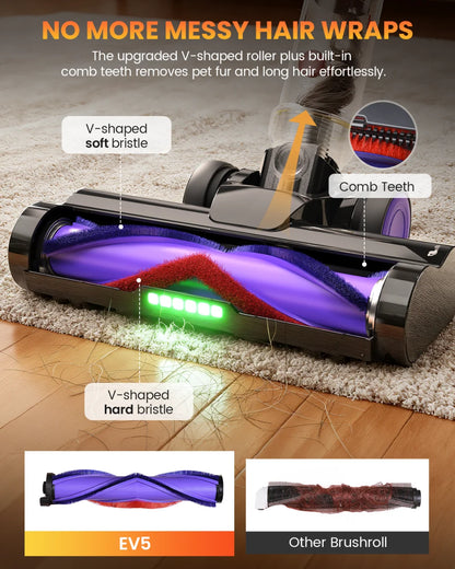 Erabros EV5 70KPA Ultra-Strong Cordless Vacuum Cleaner 550W 80Mins Runtime Wireless Vacuum Cleaner with 4 Modes & Smart Display