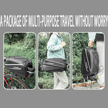 Large-capacity hard-shell rear camel bag for bicycles