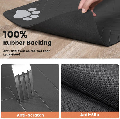 Pet Feeding Mat-Absorbent Pet Placemat for Food and Water